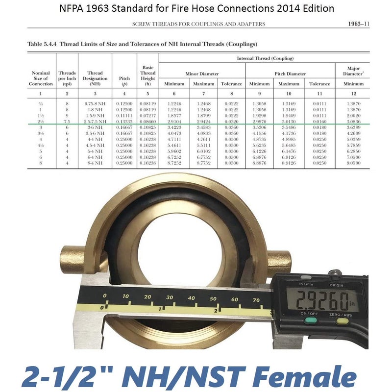 Happy Tree 2-1/2"" NST (NH) Female x 3/4"" GHT Male Brass Fire Hydrant Adapter with Pin Lug Brass Fire Equipment Brass Hydrant to Garden Hose Adapter - Image 3